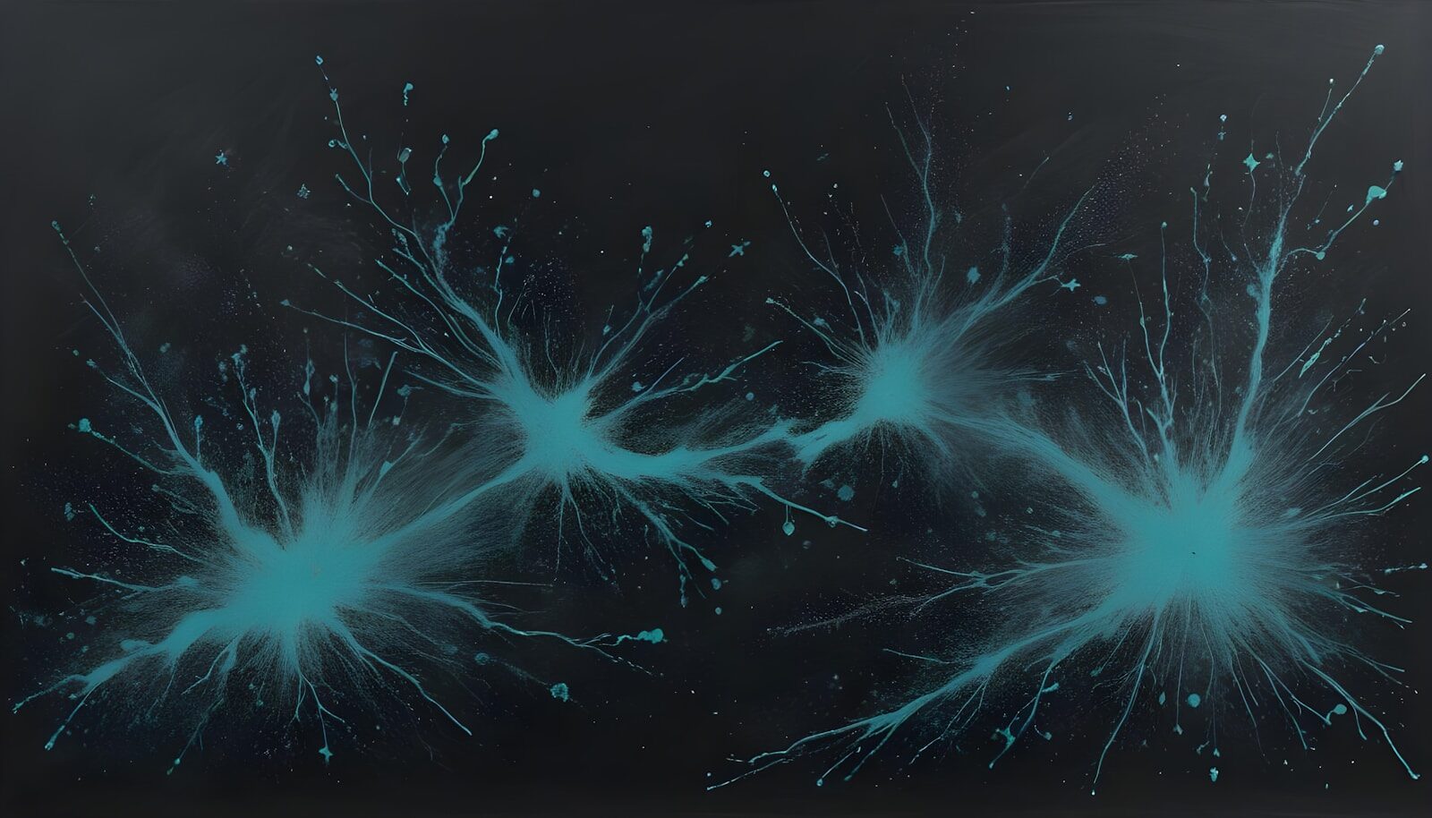 Glowing blue energy bursts on a dark background
